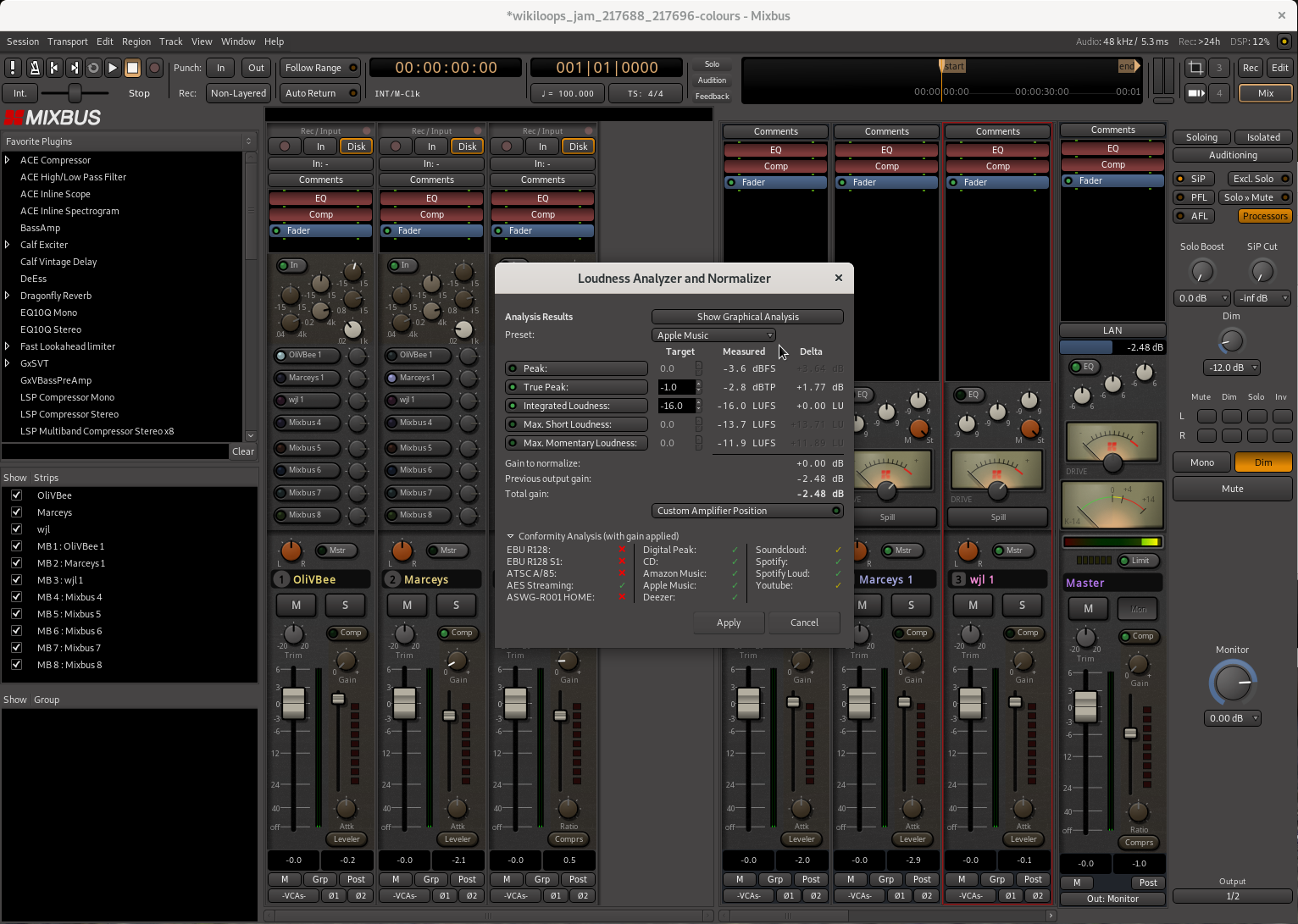 mixbus export with clicktrack